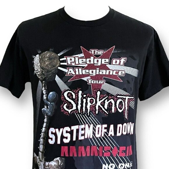 Vintage Slipknot Mens 2001 Tour T-Shirt Sz Large System Of A Down POA Rammstein - Picture 3 of 13